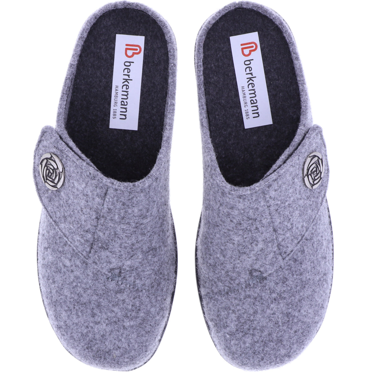 Berkemann | Teresa | Hellgrau Filz | Form: Arona | Weite: H | 05061-652 | Damen Hausschuhe