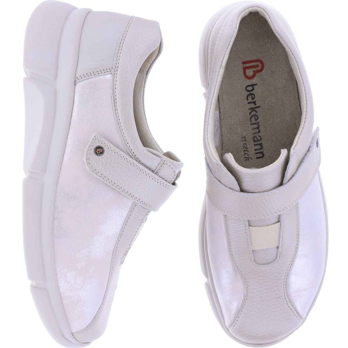 Berkemann / Modell: Elin / Mondsilber-Beige Leder-Stretch / Form: Marbella / 05132-156 / Kletter