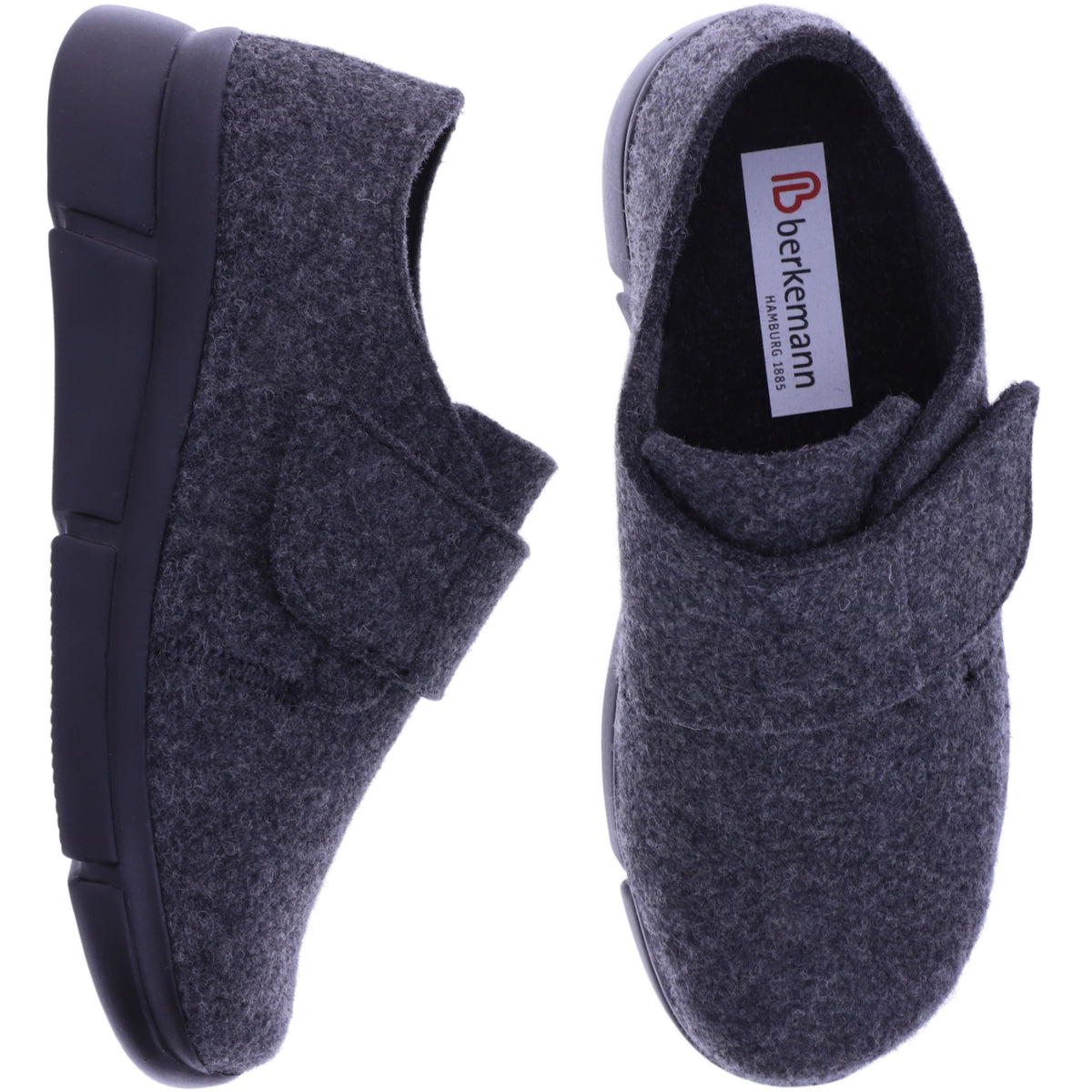 Berkemann | Dalida | Smoke-Dunkelgrau Filz | Form: Marbella | 05144-698 | Damen Filzhausschuhe