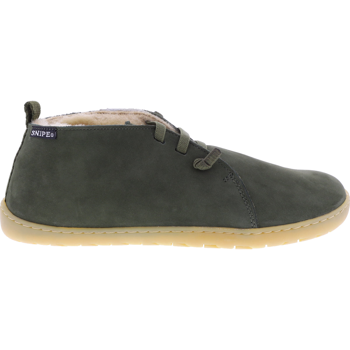Snipe / Modell: Barefoot / Kaki-Khaki Nubukleder / Lammfellfutter / 05287-010 / Damen Schnürer