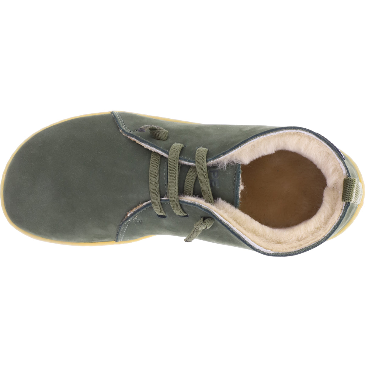 Snipe / Modell: Barefoot / Kaki-Khaki Nubukleder / Lammfellfutter / 05287-010 / Damen Schnürer