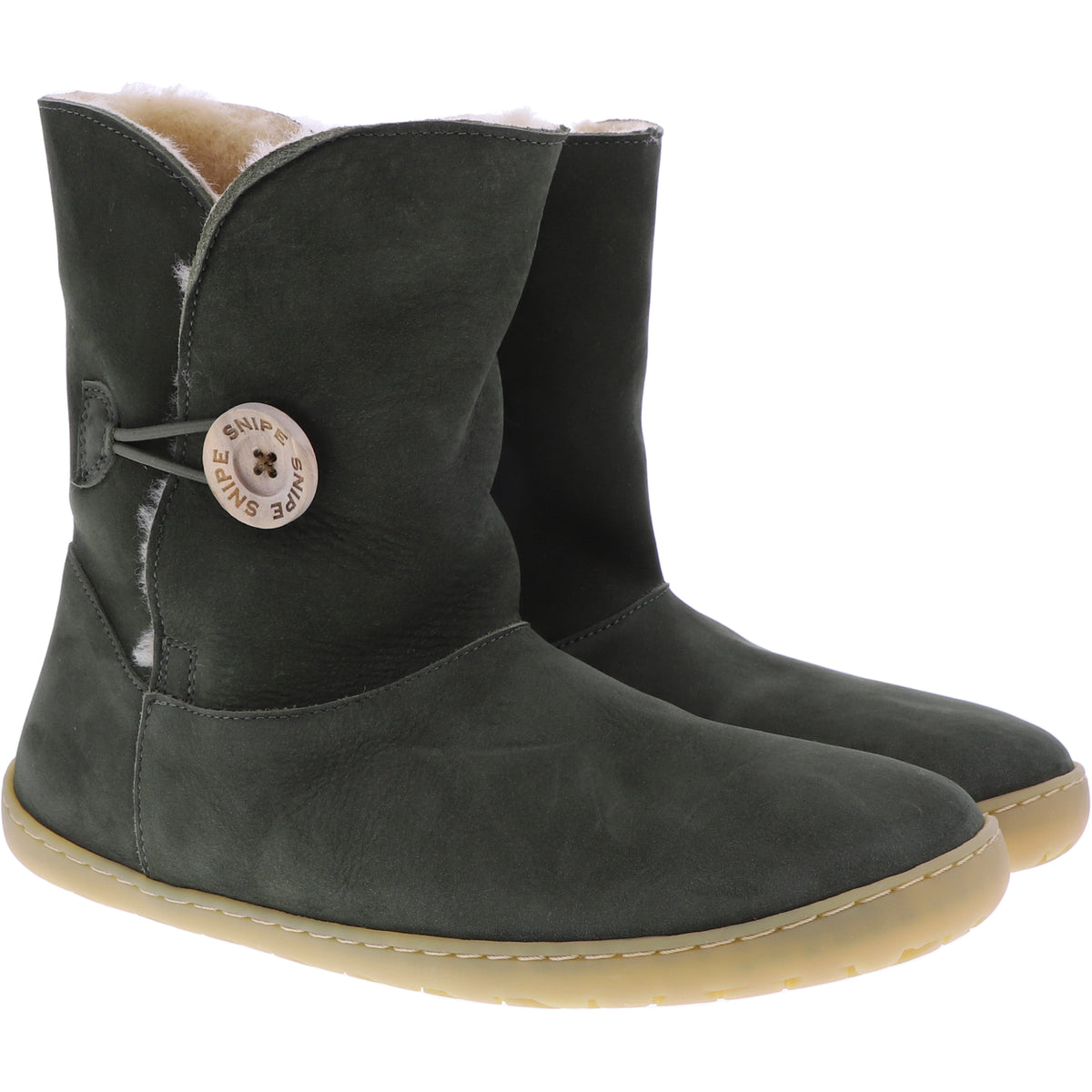 Snipe | Barefoot Boots | Kaki-Khaki | Leder-Lammfellfutter | 05490-012 | Damen Stiefeletten
