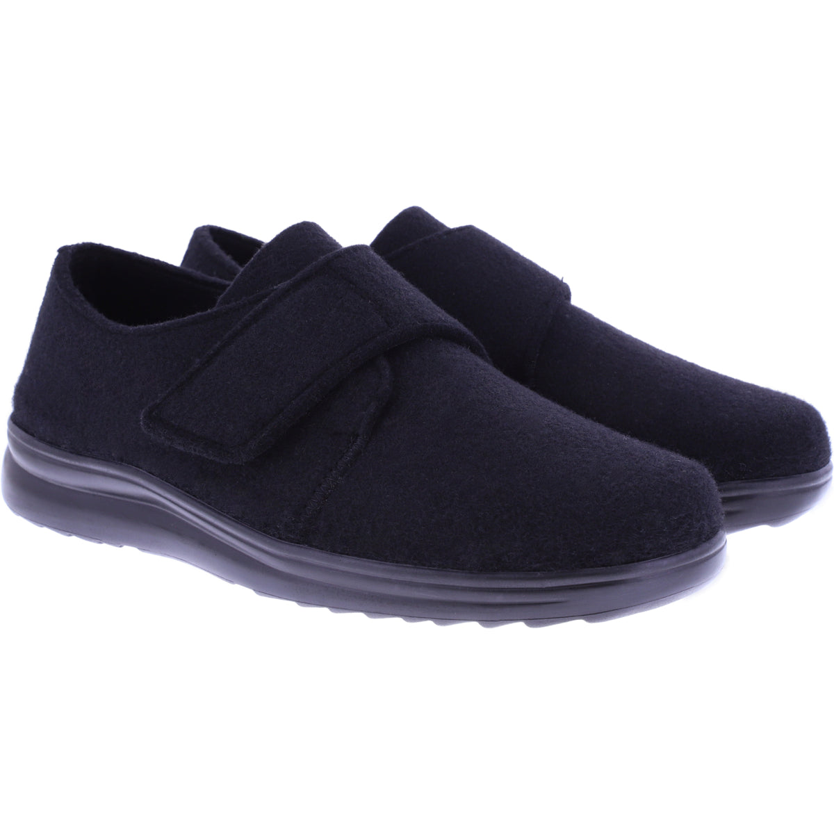 Berkemann | Ilja | Schwarz Filz | Form: Baden | 05508-958 | Herren Filzhausschuhe