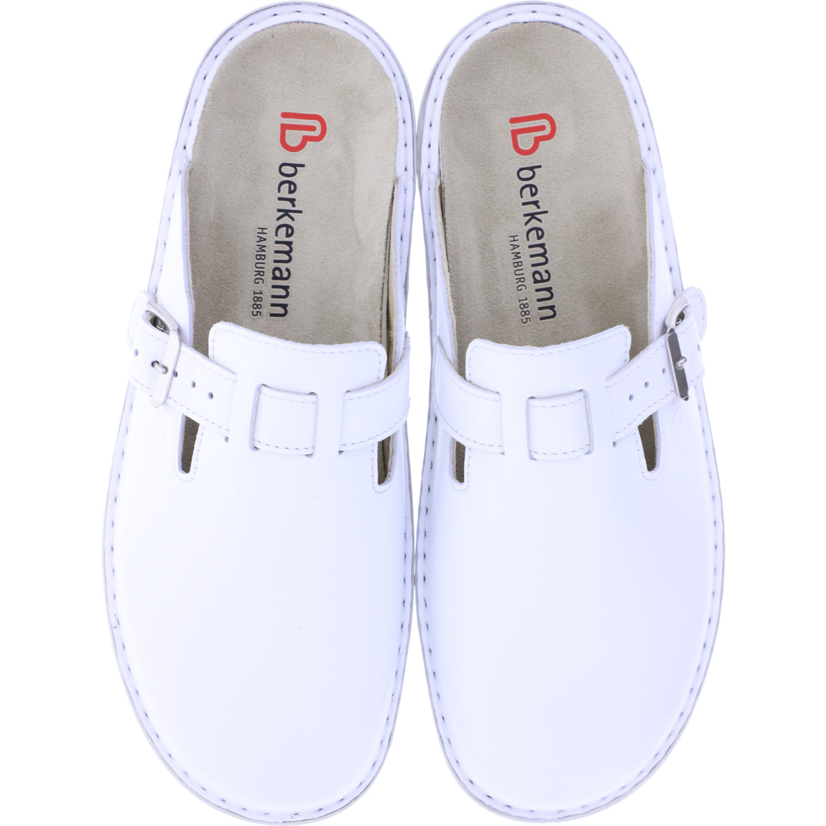 Berkemann | Modell: Max | Weiß Kalbsleder | Leisten: Biel | 05708-101 | Herren Clogs
