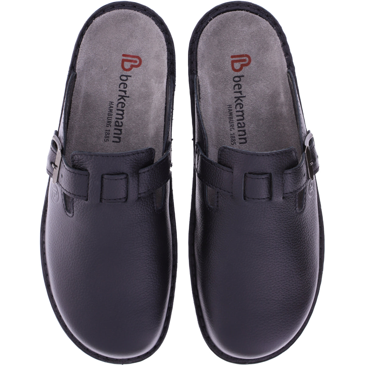 Berkemann | Modell: Max Plus | Schwarz Leder | 05729-908 | Weite: K | Herren Clogs