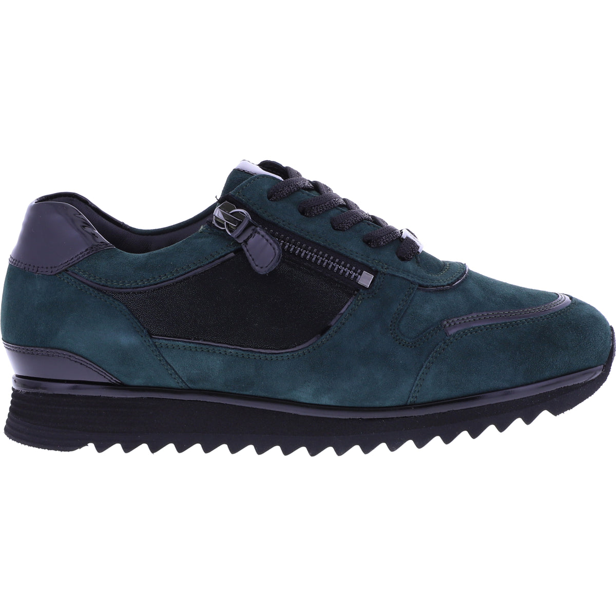 Hassia / Porto / Smaragd-Schwarz Samtziege / Wechselfußbett / 6-302034-5101 / Damen Sneaker