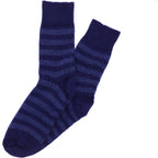 Hirsch Natur | Ringel-Socken | Marine-Jeans | 100% Schurwolle