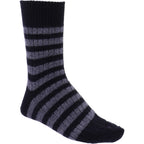 Hirsch Natur | Ringel-Socken | Schwarz-Anthrazit | 100% Schurwolle