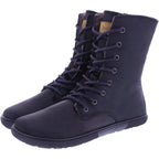 Koel | Faro | Schwarz | Hydroleder mit Lammfellfutter | Damen Barfußstiefel