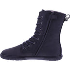 Koel | Faro | Schwarz | Hydroleder mit Lammfellfutter | Damen Barfußstiefel