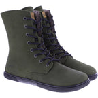 Koel | Faro | Khaki | Hydroleder mit Lammfellfutter | Damen Barfußstiefel