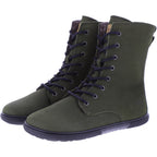 Koel | Faro | Khaki | Hydroleder mit Lammfellfutter | Damen Barfußstiefel