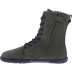 Koel | Faro | Khaki | Hydroleder mit Lammfellfutter | Damen Barfußstiefel