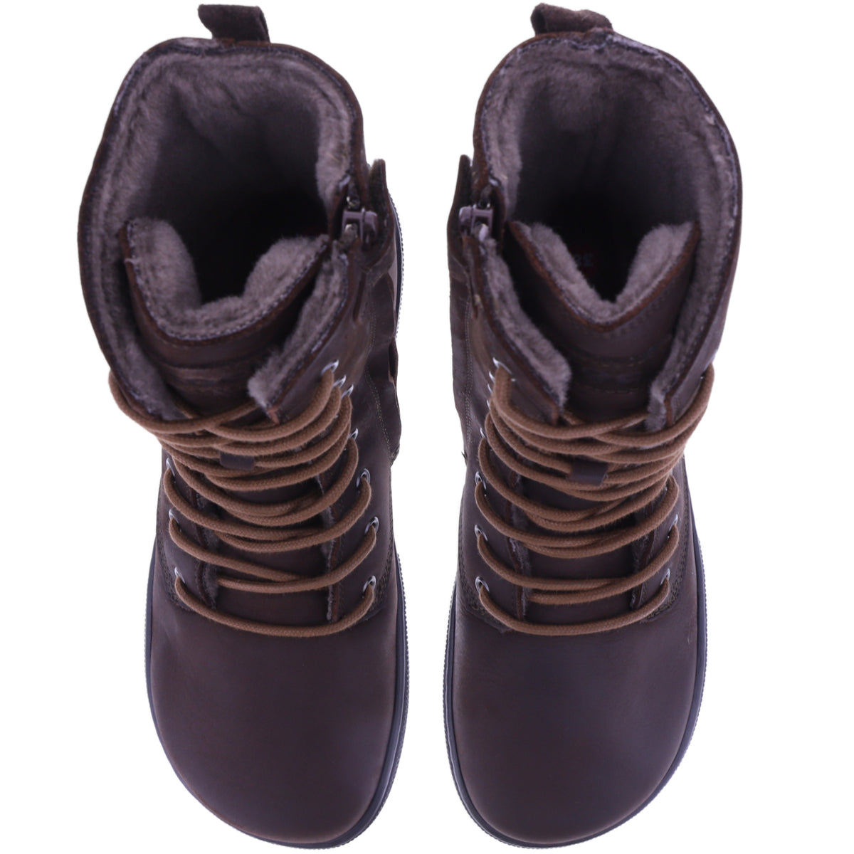 Koel | Faro | Braun | Hydroleder mit Lammfellfutter | Damen Barfußstiefel