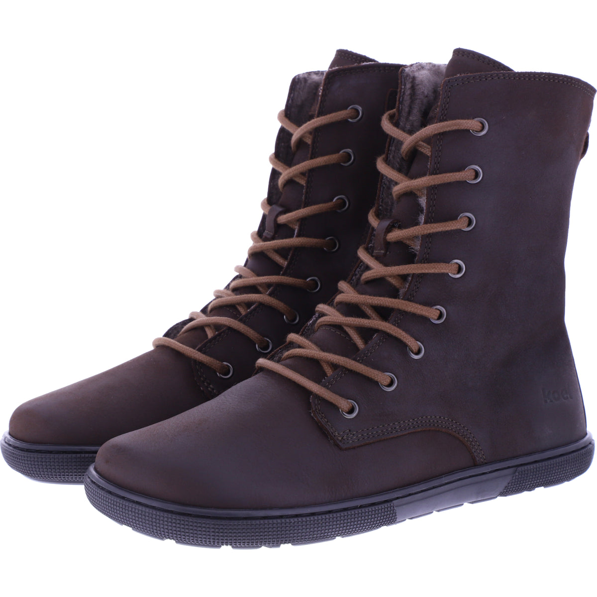 Koel | Faro | Braun | Hydroleder mit Lammfellfutter | Damen Barfußstiefel