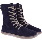 Koel | Faro | Navy Antik | Veloursleder mit Lammfellfutter | Damen Barfußstiefel