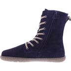 Koel | Faro | Navy Antik | Veloursleder mit Lammfellfutter | Damen Barfußstiefel