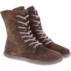 Koel | Faro | Cognac Antik | Veloursleder mit Lammfellfutter | Damen Barfußstiefel