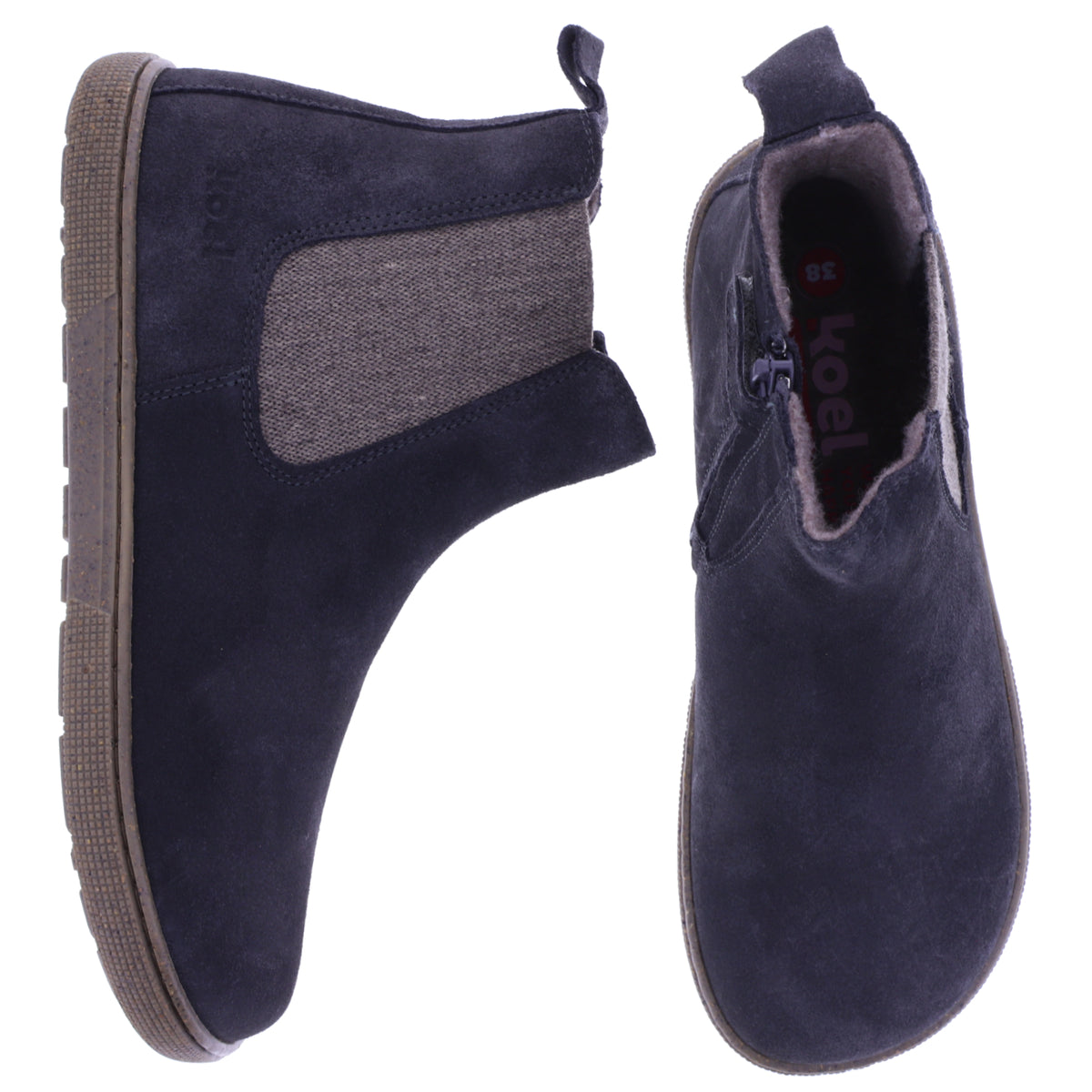 Koel | Filas | Dark Grey | Antikleder mit Merinowollfutter | Damen Barfußbooties