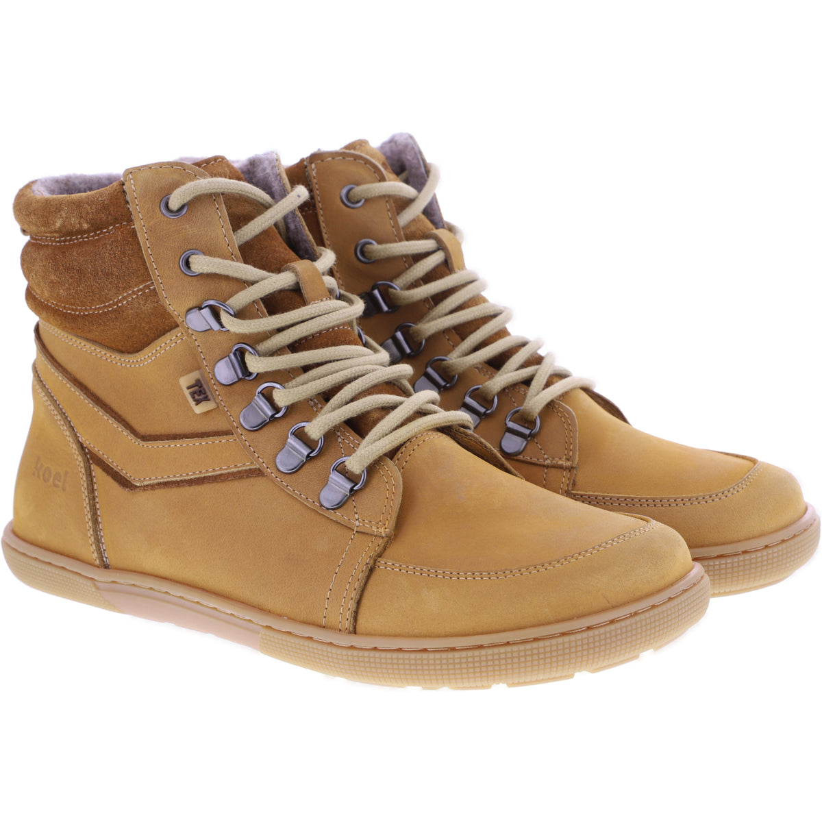 Koel | Fox | Miel-Hellbraun | Hydroleder mit Wollfilzfutter | Damen Barfußstiefelette