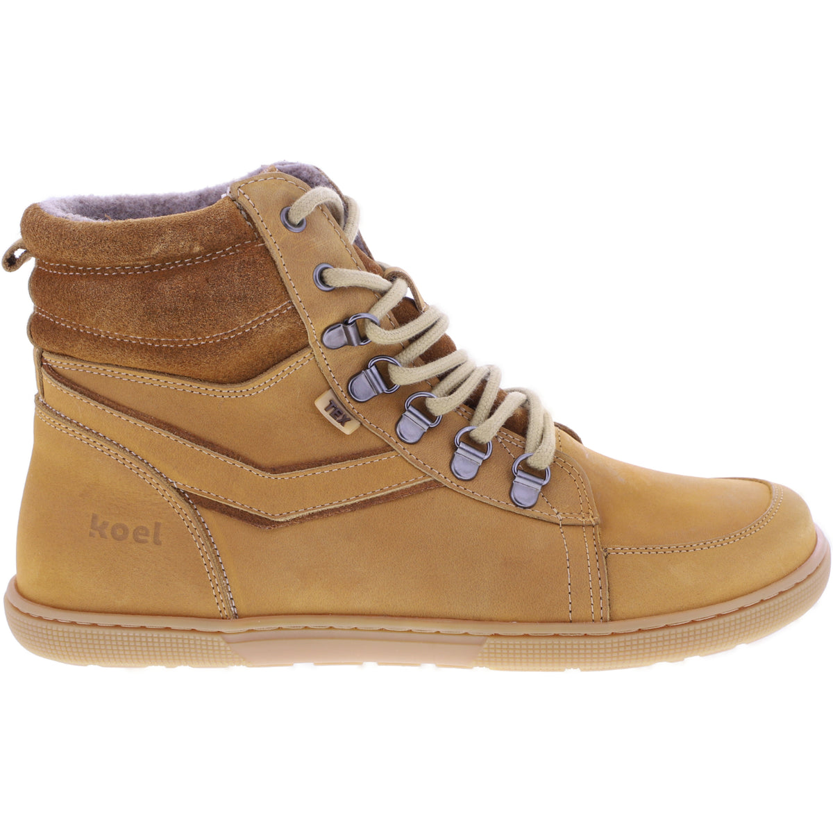 Koel | Fox | Miel-Hellbraun | Hydroleder mit Wollfilzfutter | Damen Barfußstiefelette