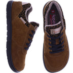 Koel | Francie | Cognac-Leo | Veloursleder-Wollfutter | Damen Barfußschuhe
