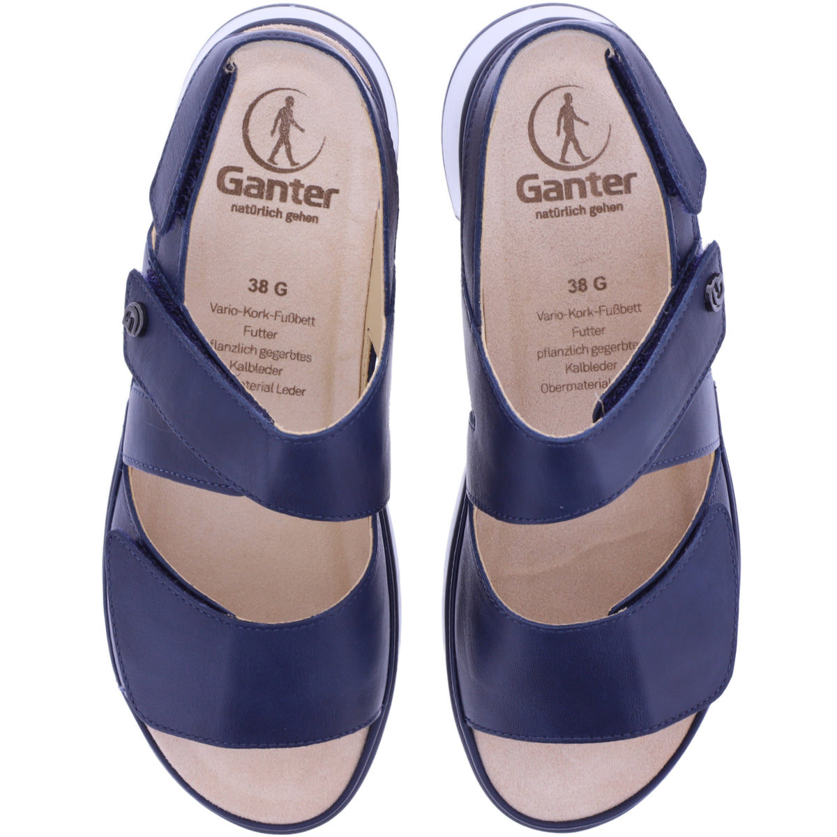 Ganter | Gianna | Dunkelblau | Kalbsleder | Wechselfußbett | Weite: G | 1-200631-3500 | Sandalen