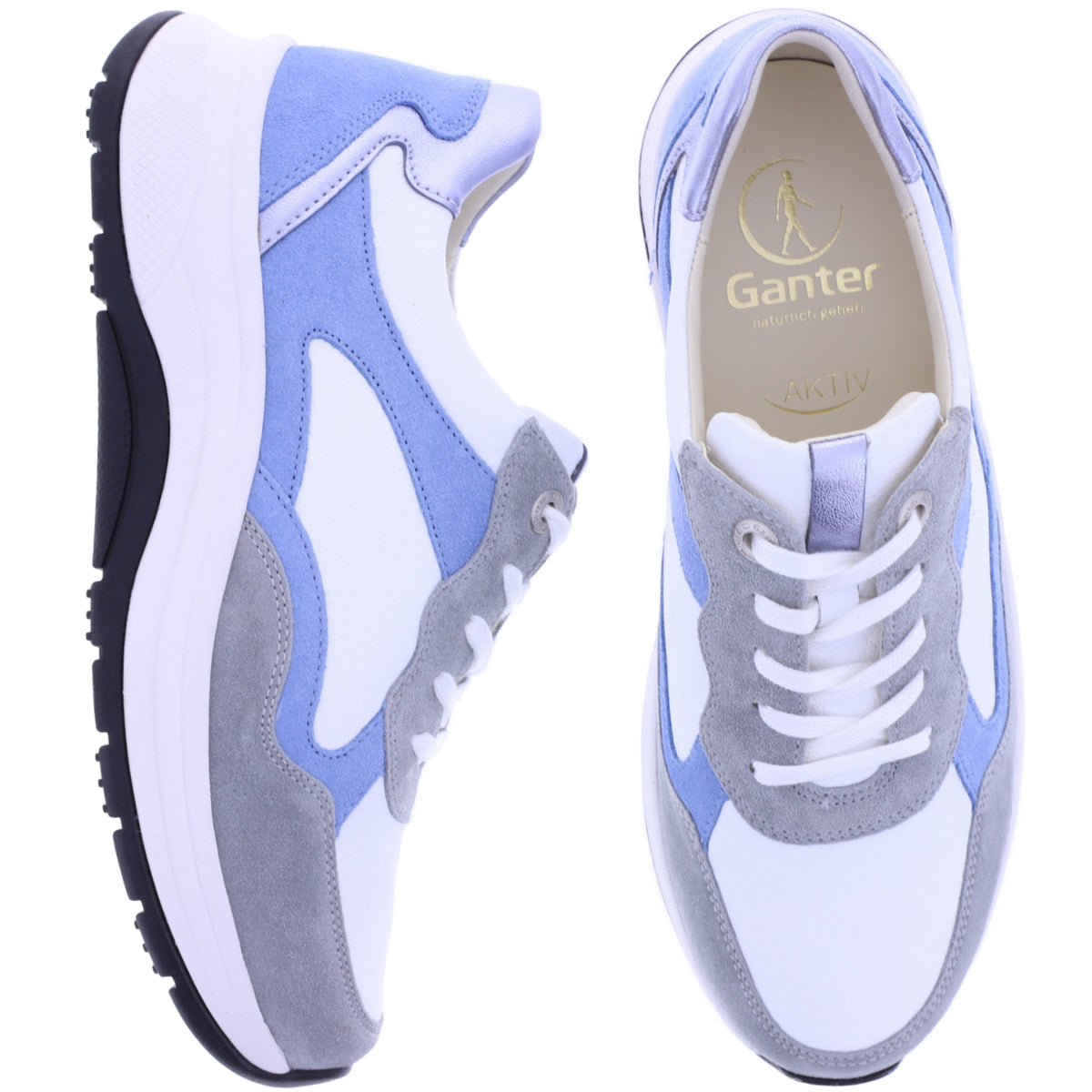 Ganter AKTIV | High Flyer | Sky-Weiß | Weite: H | Kalbsleder | 1-201852-3402 | Damen Schnürer
