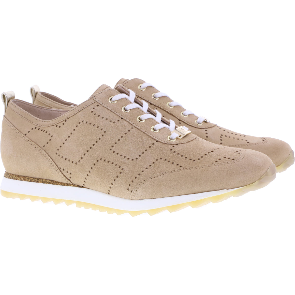 Hassia / Barcelona / Creme-Platin Leder / Wechselfußbett / Art: 1-301952-1275 / Damen Sneakers