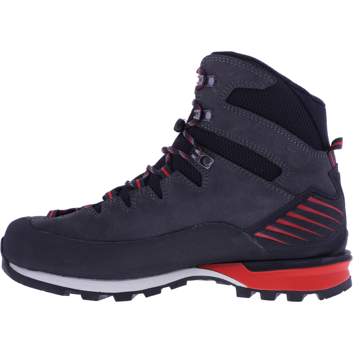 Hanwag / Modell: Makra Pro GTX / Asphalt-Red / Leder / GORE-TEX® / Herren Wanderstiefel