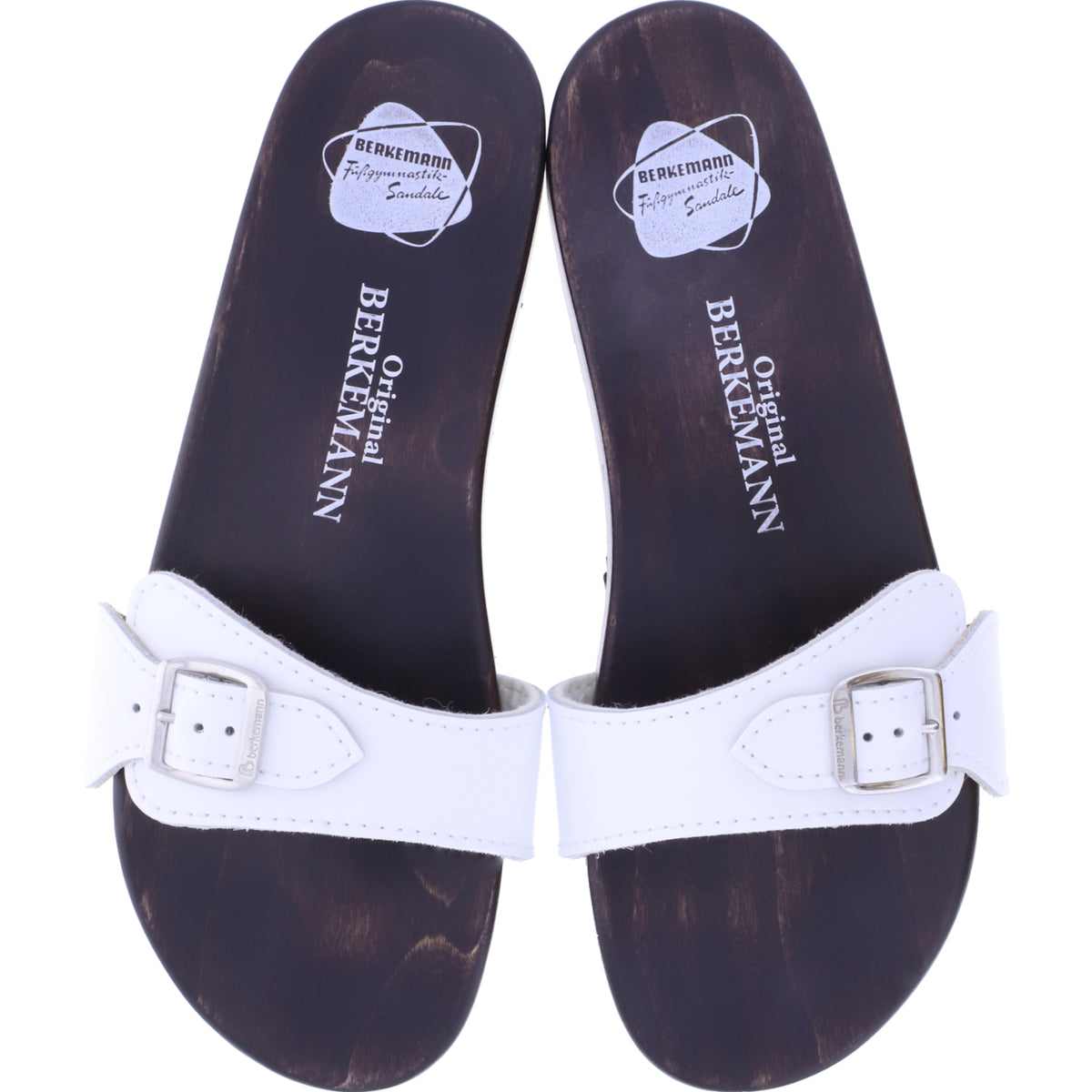 Berkemann / Original-Sandale / Weiß Glattleder / Sohle: Braun / Art: 10100-100 / Unisex
