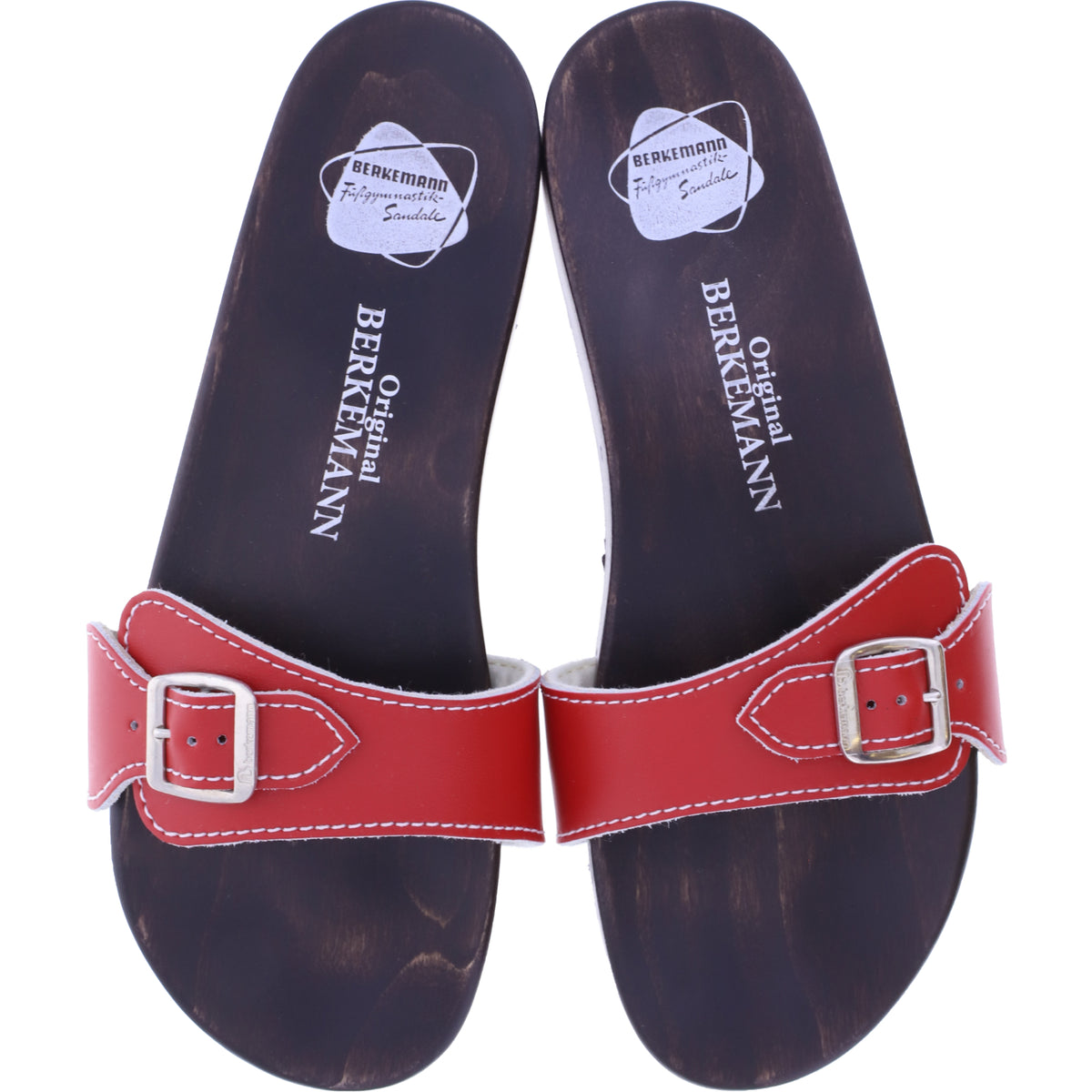 Berkemann / Original-Sandale / Rot Glattleder / Sohle: Braun / Art: 10100-200 / Unisex