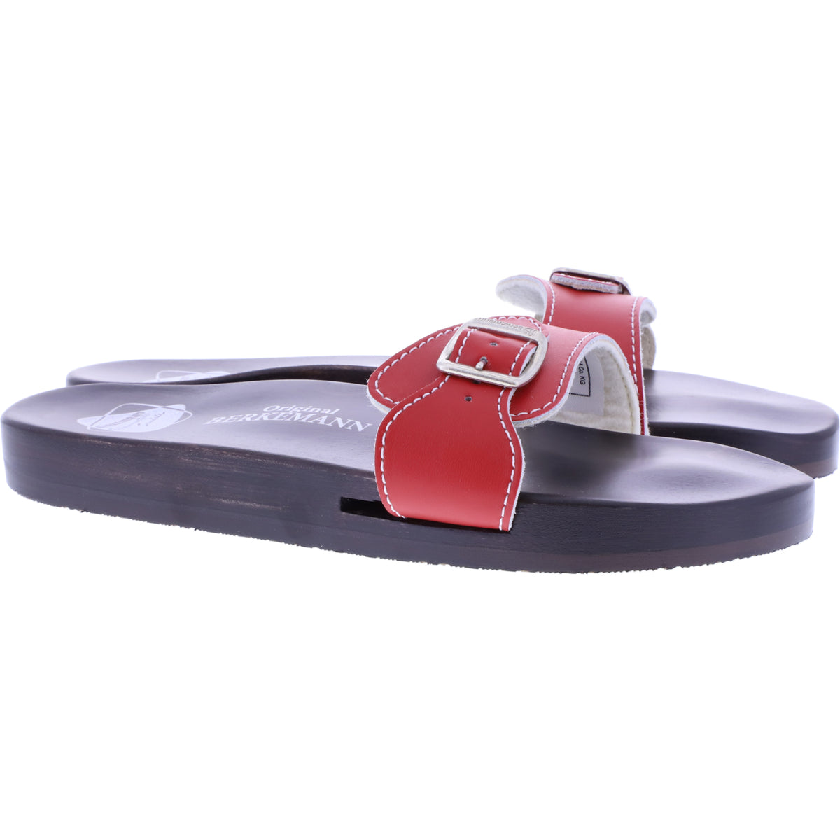 Berkemann / Original-Sandale / Rot Glattleder / Sohle: Braun / Art: 10100-200 / Unisex
