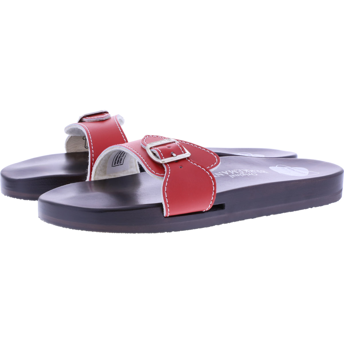 Berkemann / Original-Sandale / Rot Glattleder / Sohle: Braun / Art: 10100-200 / Unisex