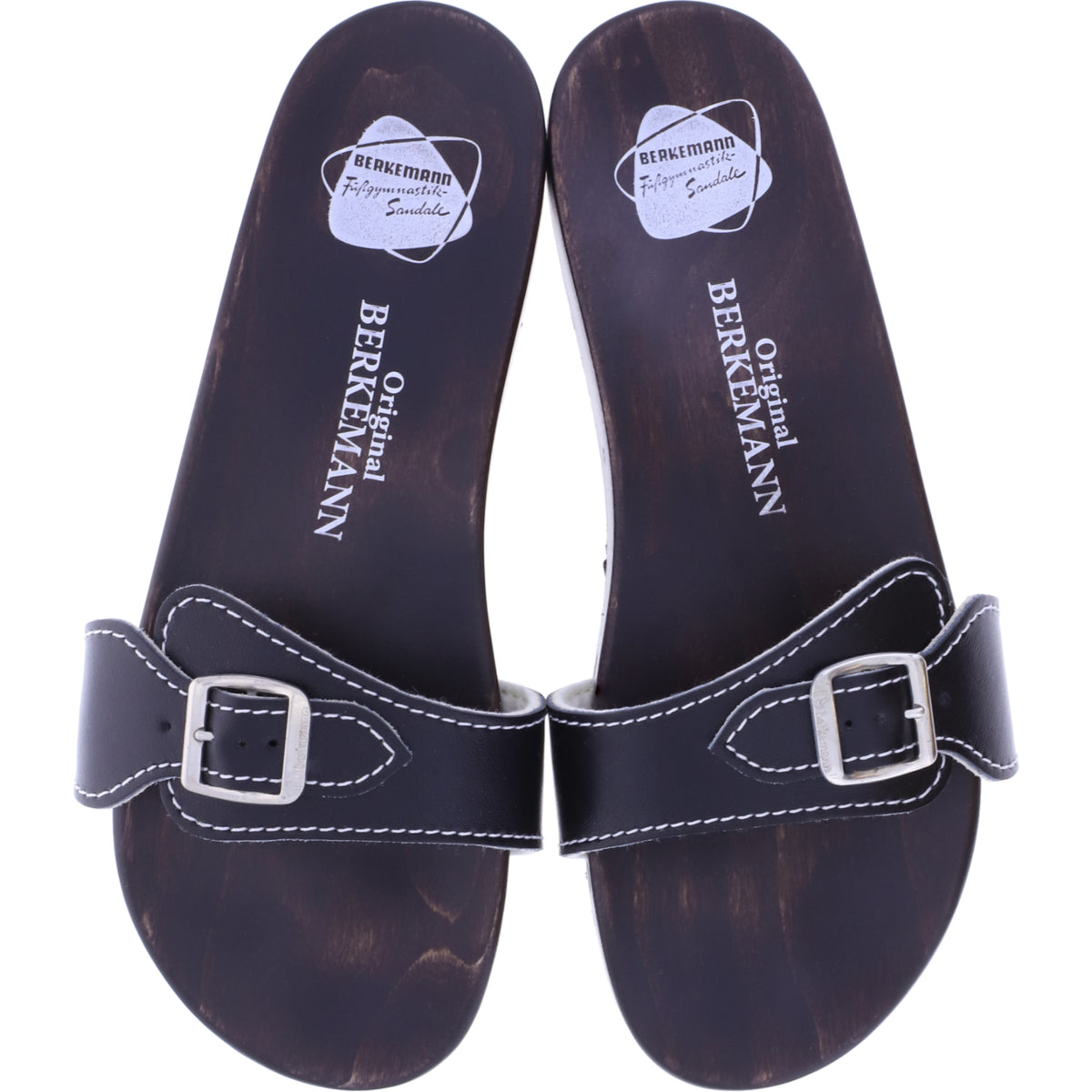 Berkemann / Original-Sandale / Schwarz Glattleder / Sohle: Braun / Art: 10100-900 / Unisex
