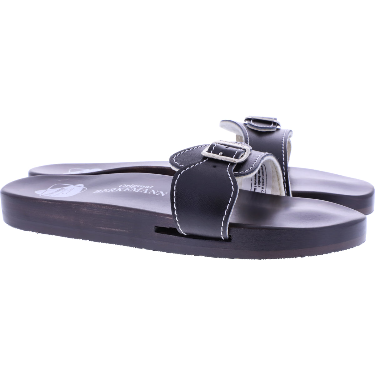 Berkemann / Original-Sandale / Schwarz Glattleder / Sohle: Braun / Art: 10100-900 / Unisex
