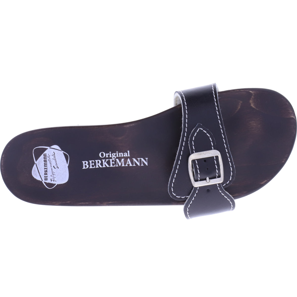 Berkemann / Original-Sandale / Schwarz Glattleder / Sohle: Braun / Art: 10100-900 / Unisex