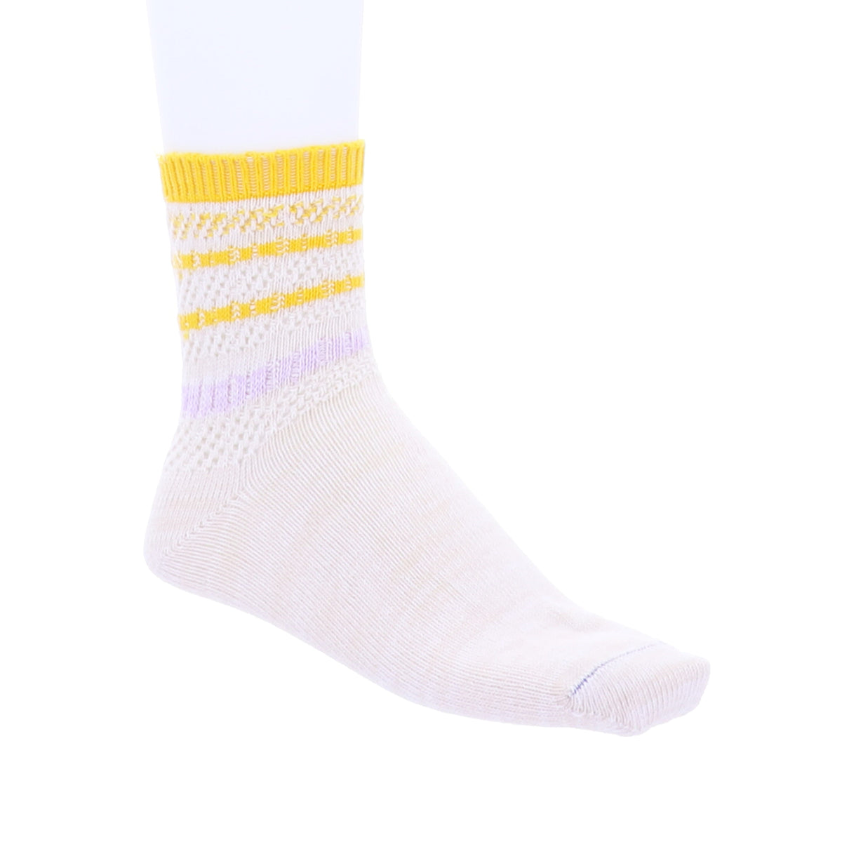Birkenstock Damen Socken - Cotton Twist Ajour - White-Gelb