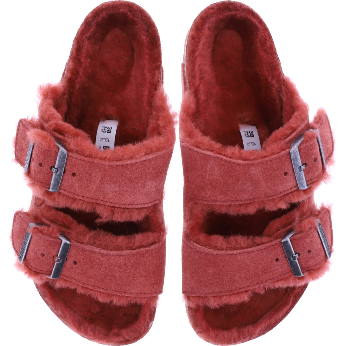 Birkenstock / Modell: Arizona mit Lammfell / Sienna Red Leder / Weite: Normal / 1025665 / Unisex