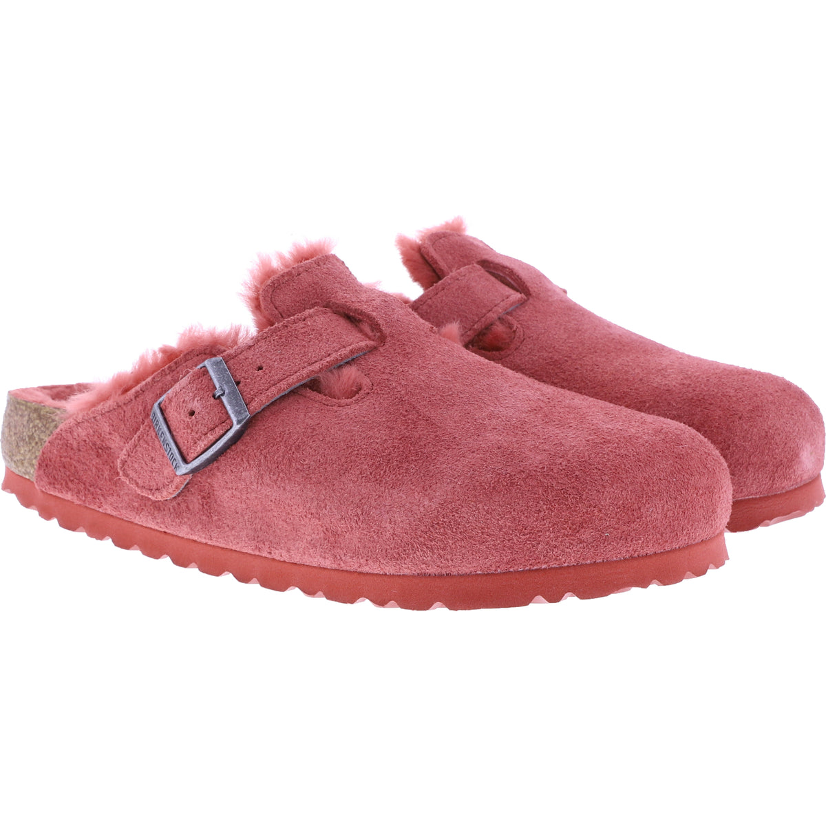 Birkenstock / Modell: Boston mit Lammfell / Sienna Red Leder / Weite: Normal / 1025685 / Clogs