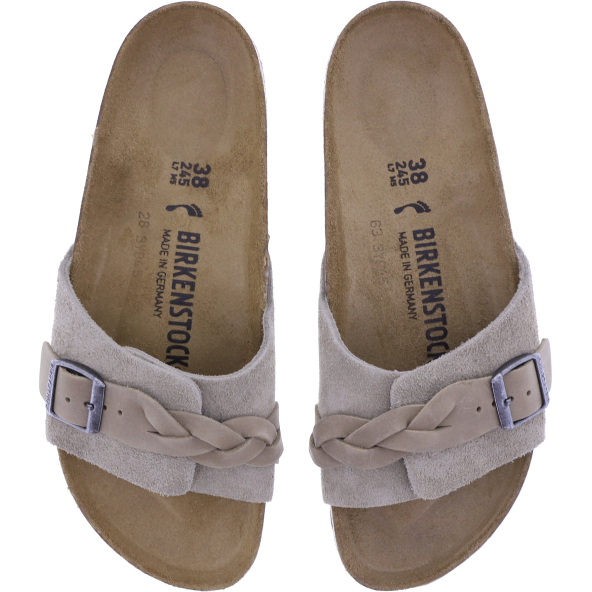 Birkenstock | Oita Braided | Taupe Velours | Leder | Weite: Schmal | 1026730 | Damen Pantoletten