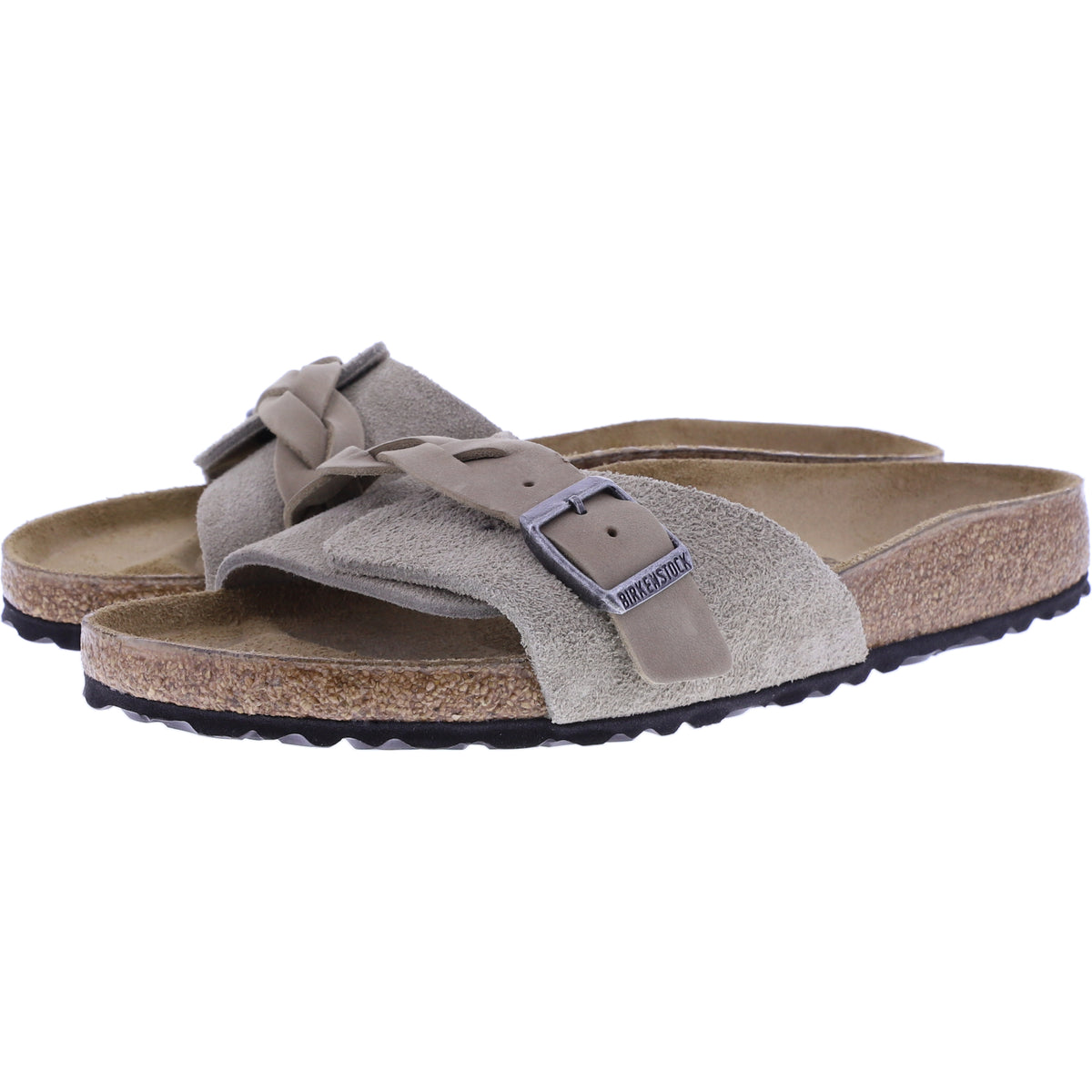Birkenstock | Oita Braided | Taupe Velours | Leder | Weite: Schmal | 1026730 | Damen Pantoletten