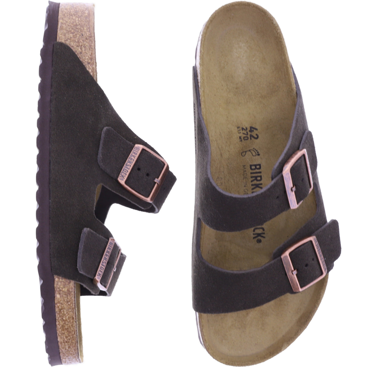Birkenstock | Arizona | Mocca-Braun | Veloursleder | Weite: Normal | 1027077 | Herren Pantoletten