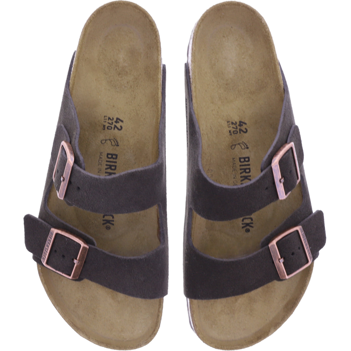 Birkenstock | Arizona | Mocca-Braun | Veloursleder | Weite: Normal | 1027077 | Herren Pantoletten