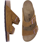 Birkenstock | Arizona | Mink-Cognac | Veloursleder | Weite: Normal | 1027082 | Herren Pantoletten