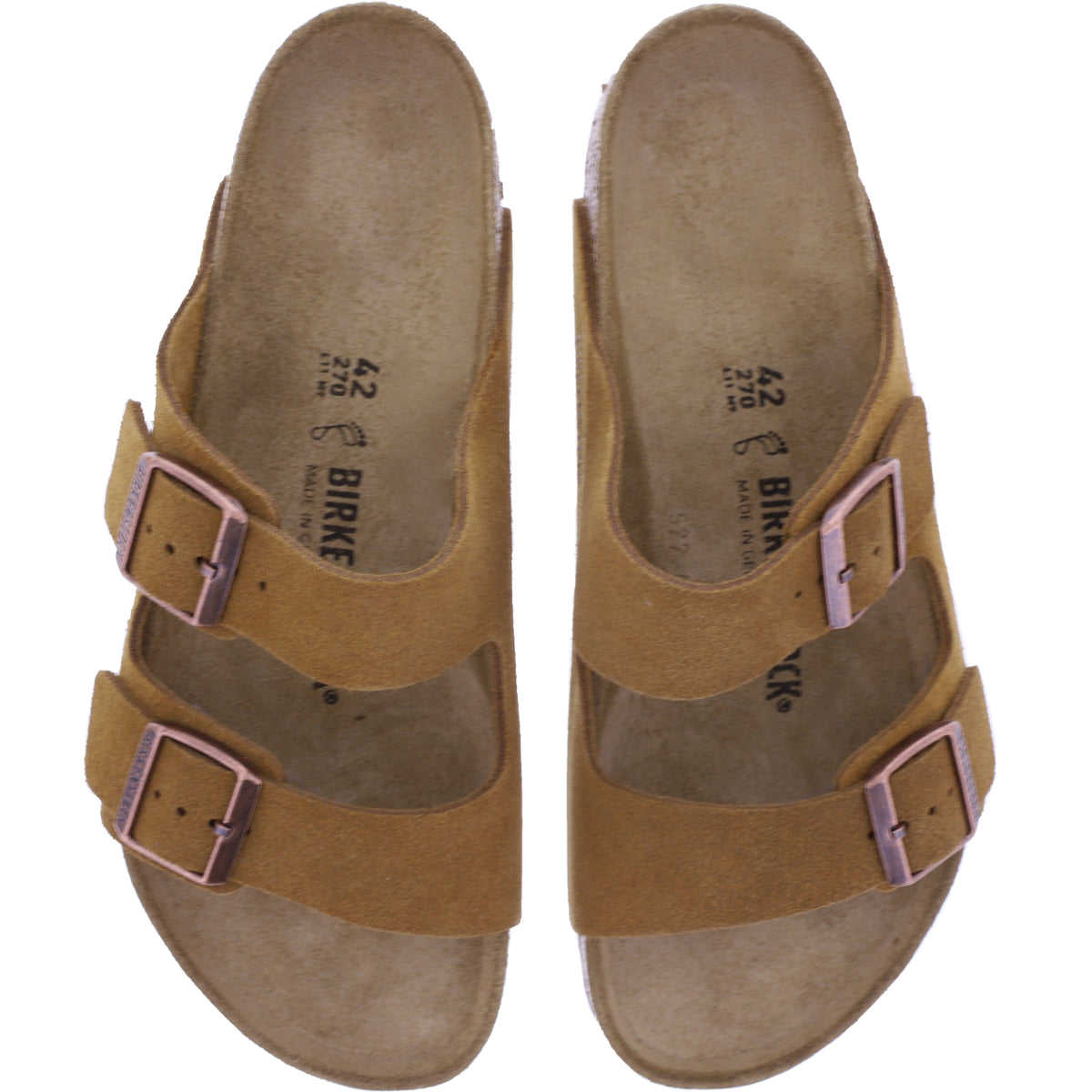 Birkenstock | Arizona | Mink-Cognac | Veloursleder | Weite: Normal | 1027082 | Herren Pantoletten