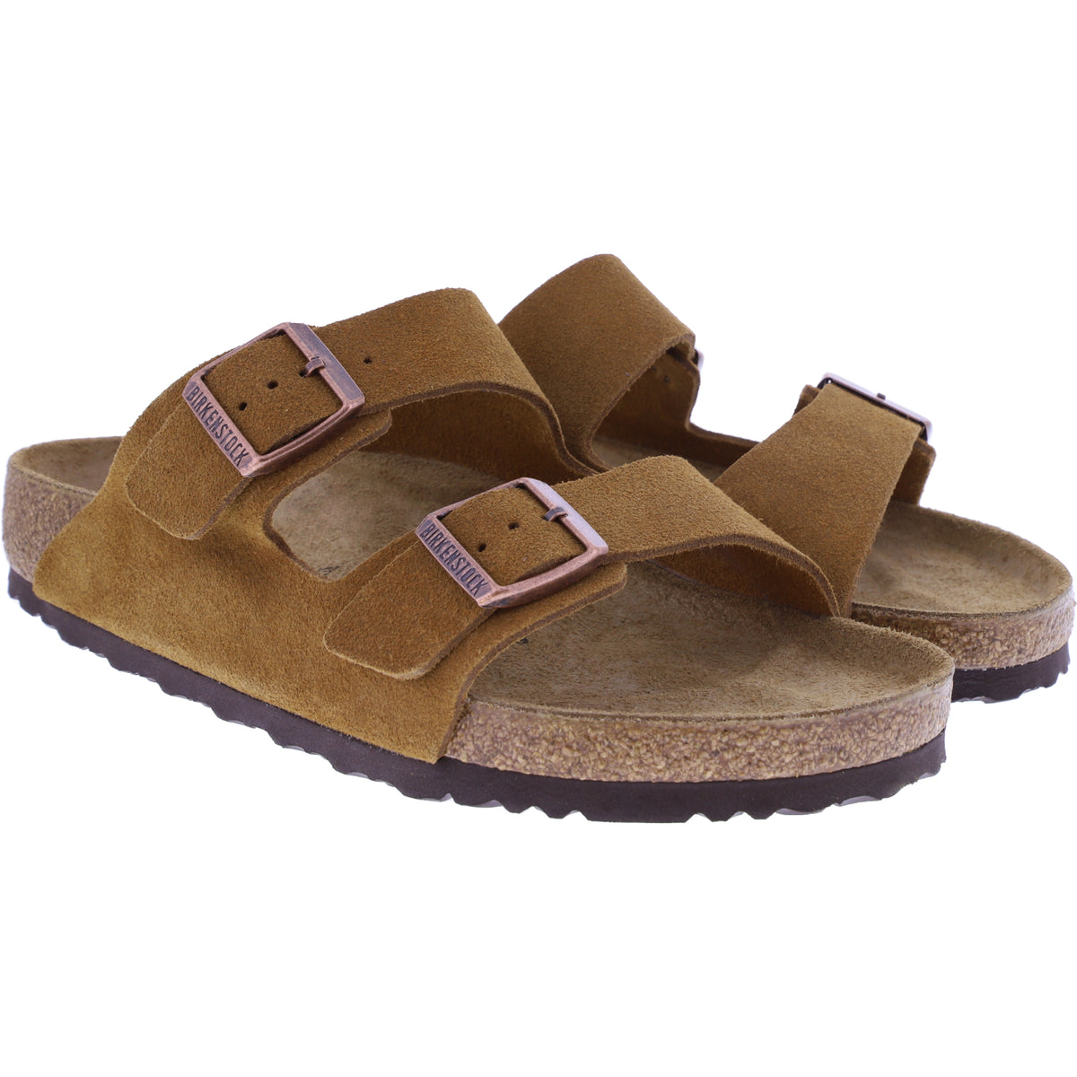 Birkenstock | Arizona | Mink-Cognac | Veloursleder | Weite: Normal | 1027082 | Herren Pantoletten