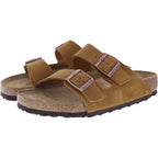 Birkenstock | Arizona | Mink-Cognac | Veloursleder | Weite: Normal | 1027082 | Herren Pantoletten