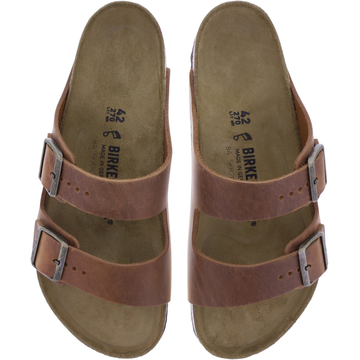 Birkenstock | Arizona | Cognac-Braun | Naturleder | Weite: Normal | 1028272 | Herren Pantoletten
