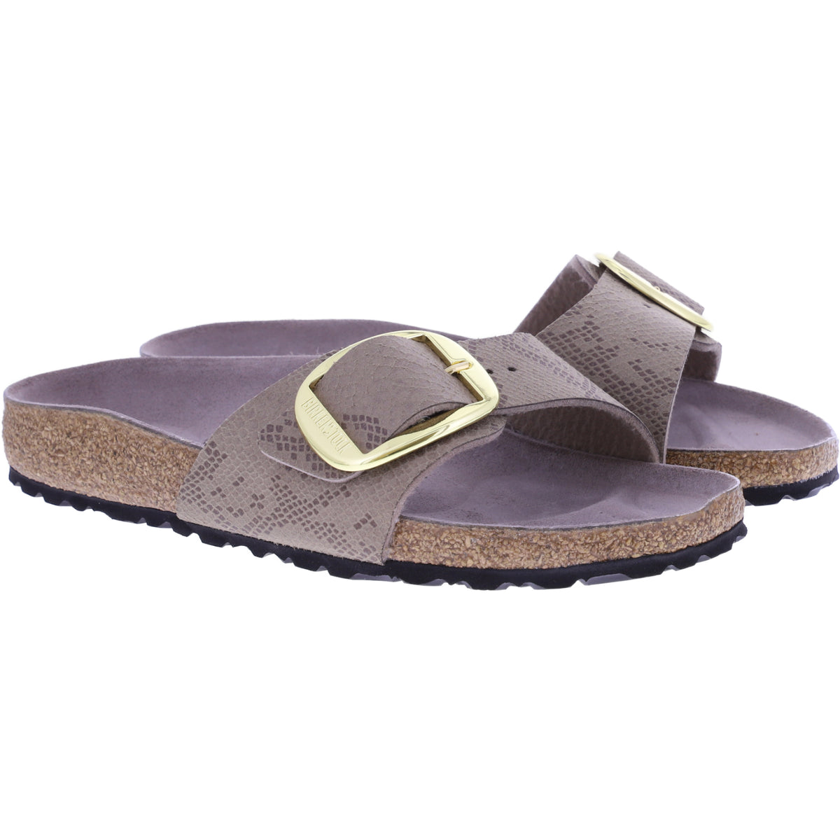 Birkenstock | Madrid Big Buckle | Gray Taupe | Python-Print | Weite: Schmal | 1032935 | Damen